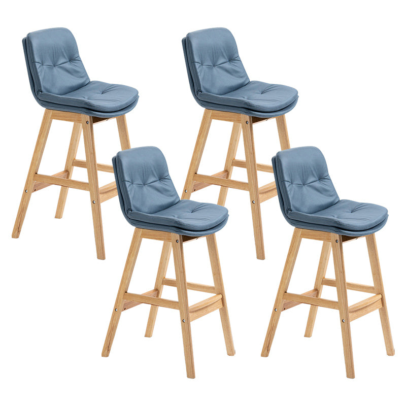 Modern Rubberwood Footrest Barstool Low Back Restaurant Stool