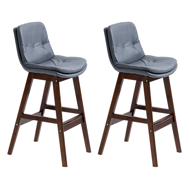 Modern Rubberwood Footrest Barstool Low Back Restaurant Stool
