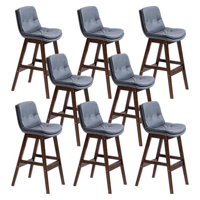 Modern Rubberwood Footrest Barstool Low Back Restaurant Stool