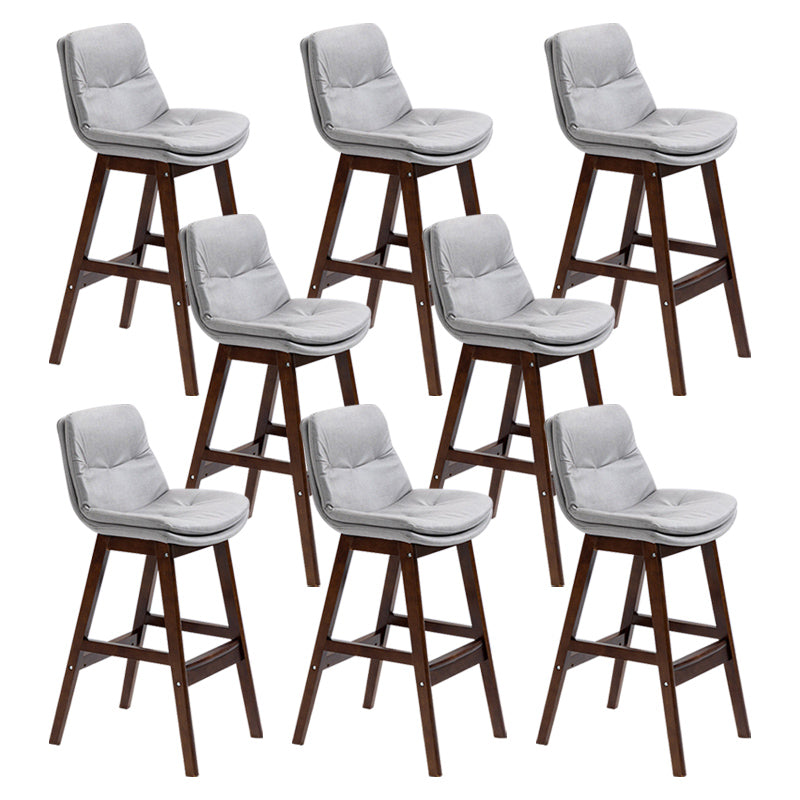 Modern Rubberwood Footrest Barstool Low Back Restaurant Stool
