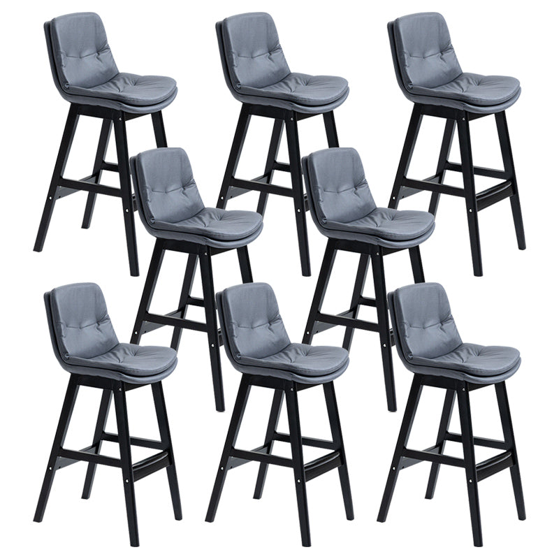 Modern Rubberwood Footrest Barstool Low Back Restaurant Stool