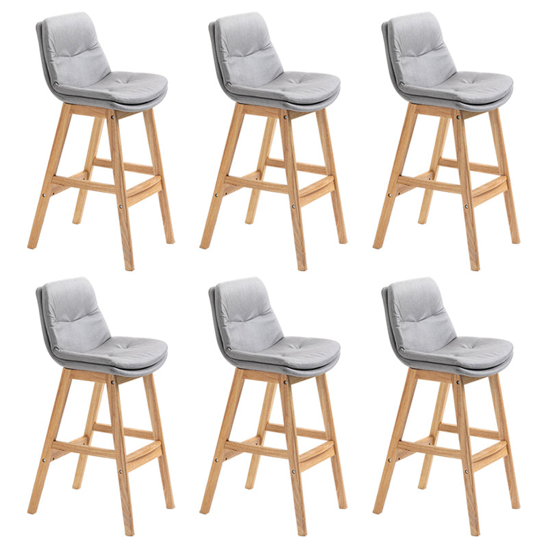 Modern Rubberwood Footrest Barstool Low Back Restaurant Stool