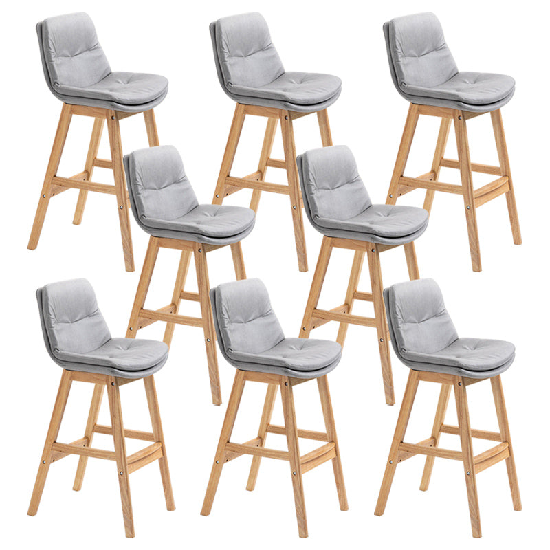 Modern Rubberwood Footrest Barstool Low Back Restaurant Stool