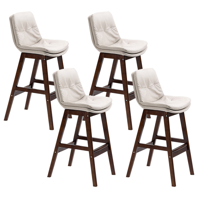 Modern Rubberwood Footrest Barstool Low Back Restaurant Stool