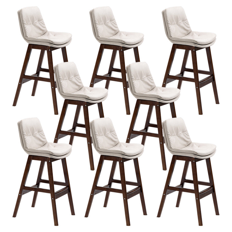 Modern Rubberwood Footrest Barstool Low Back Restaurant Stool