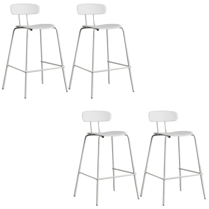 Modern Backrest Armless Counter Stool Metal Bar Stool with Plastic Cushion