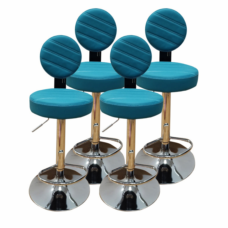 Contemporary Style Liftable Bar-stool PU Leather Counter Bar Stool with Metal Legs