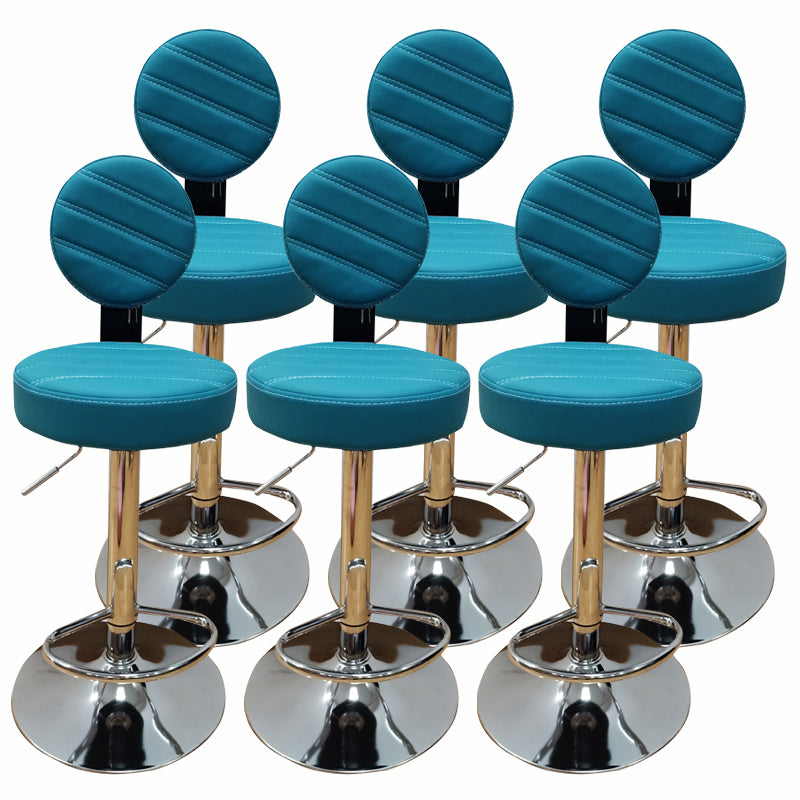 Contemporary Style Liftable Bar-stool PU Leather Counter Bar Stool with Metal Legs