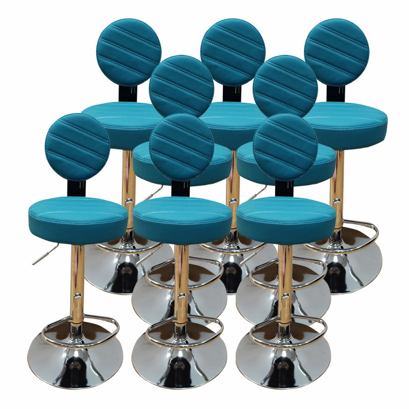 Contemporary Style Liftable Bar-stool PU Leather Counter Bar Stool with Metal Legs