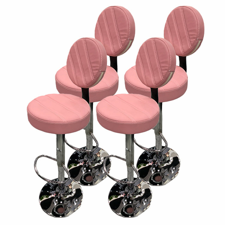 Contemporary Style Liftable Bar-stool PU Leather Counter Bar Stool with Metal Legs