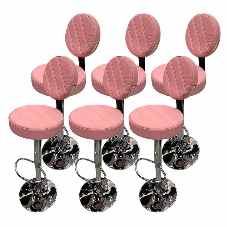 Contemporary Style Liftable Bar-stool PU Leather Counter Bar Stool with Metal Legs