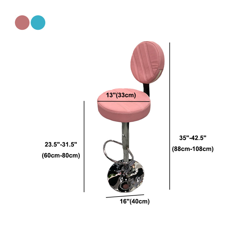 Contemporary Style Liftable Bar-stool PU Leather Counter Bar Stool with Metal Legs