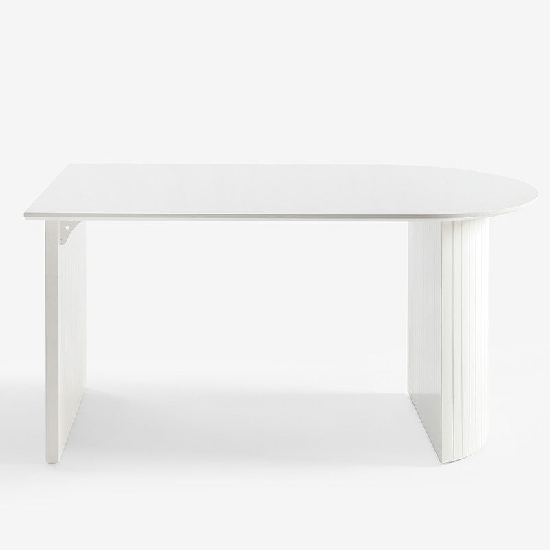 Wood Top Dining Table Traditional Luxury Dining Table with White Sled Base