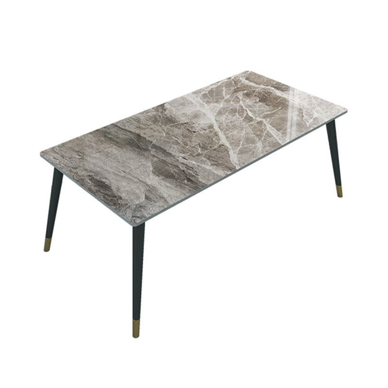 Sintered Stone Top Dining Table in Grey Industrial Indoor Table with 4 Legs