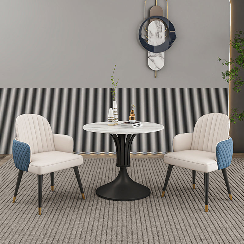 Modern Style Dining Table Round Sintered Stone Table for Dining Room
