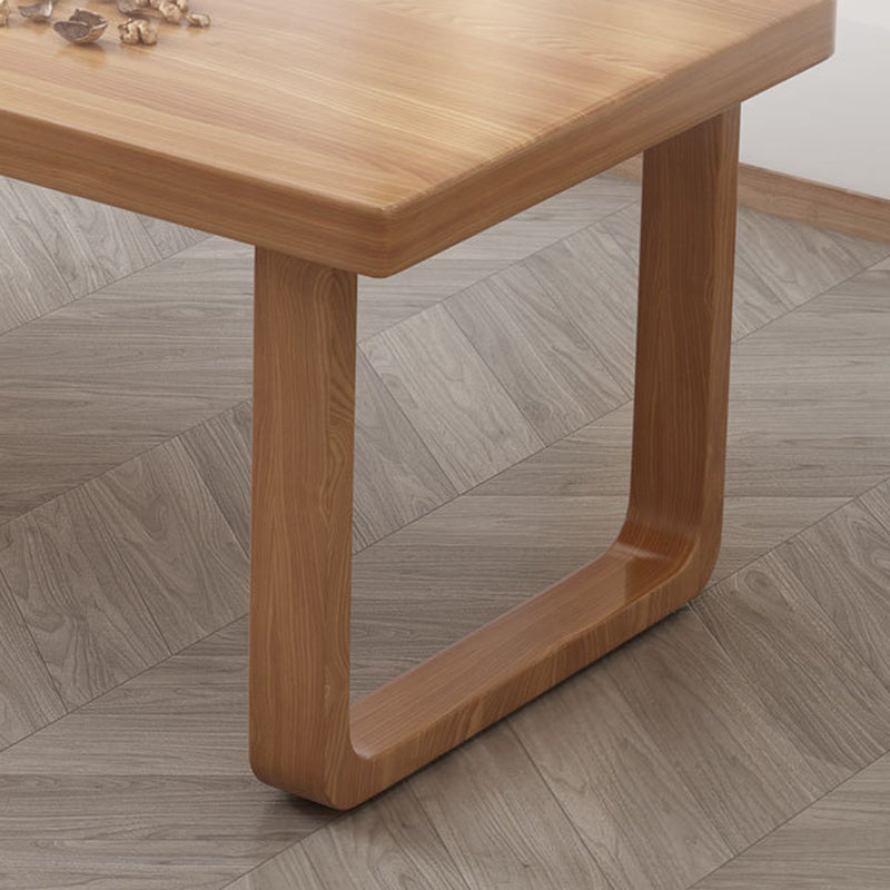 Simplicity Rectangle Dining Table Natural Pine Solid Wood Sled Base Table