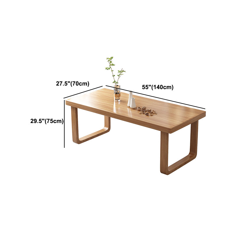 Simplicity Rectangle Dining Table Natural Pine Solid Wood Sled Base Table