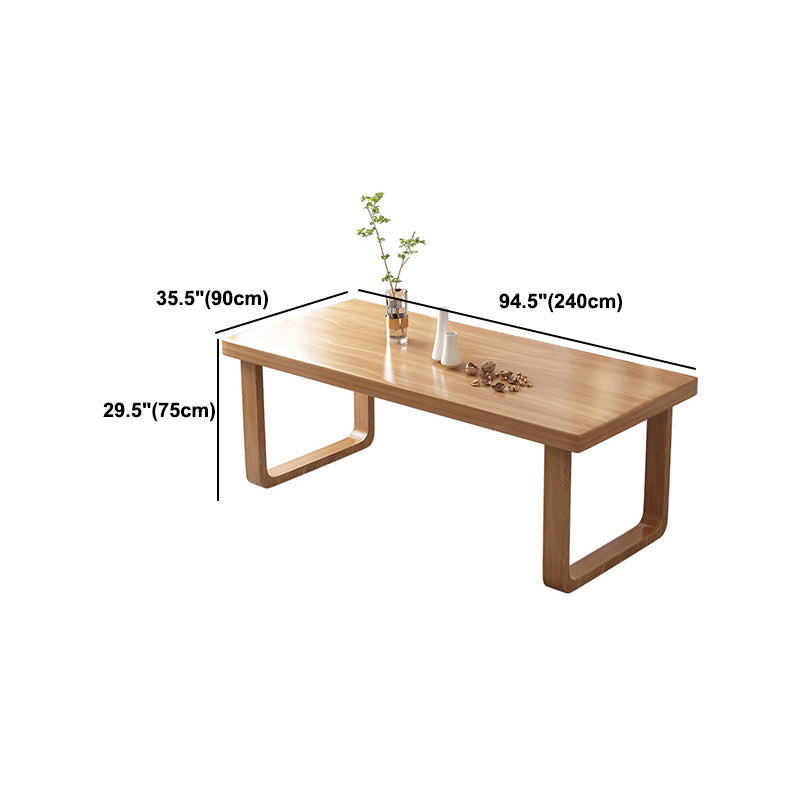 Simplicity Rectangle Dining Table Natural Pine Solid Wood Sled Base Table