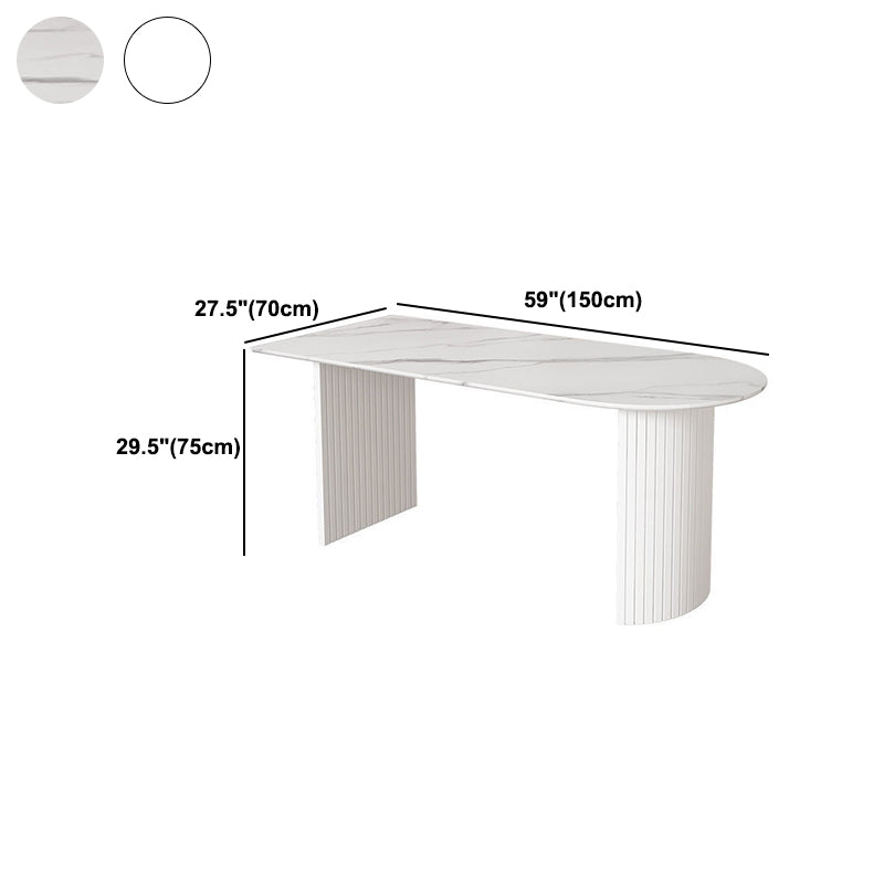 Contemporary Style Dining Table  Dinner Double Pedestal Table for Home Kitchen Dinner