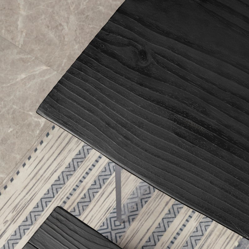 Modern Black in Solid Wood Counter Table Specialty Dining Table for Kitchen