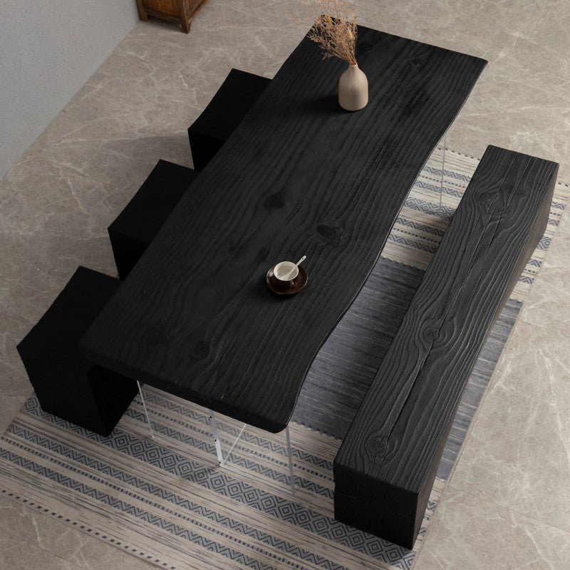 Modern Black in Solid Wood Counter Table Specialty Dining Table for Kitchen