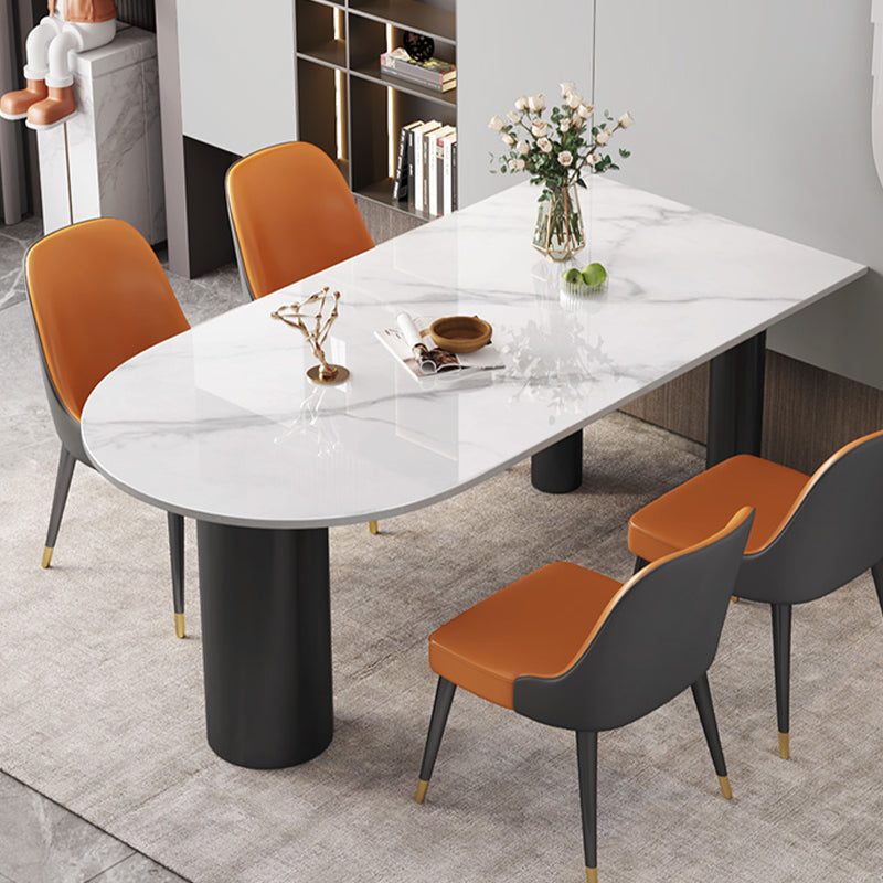 White Stone Top Dinner Room Kitchen Table Modern Tripod Base Dining Table