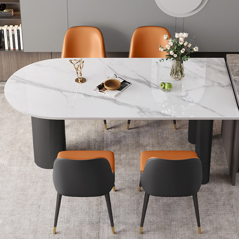 White Stone Top Dinner Room Kitchen Table Modern Tripod Base Dining Table