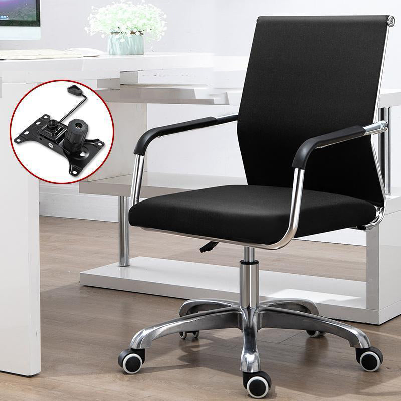 Mid Back Office Chair Height-adjustable Fixed Arms Chair with Wheels