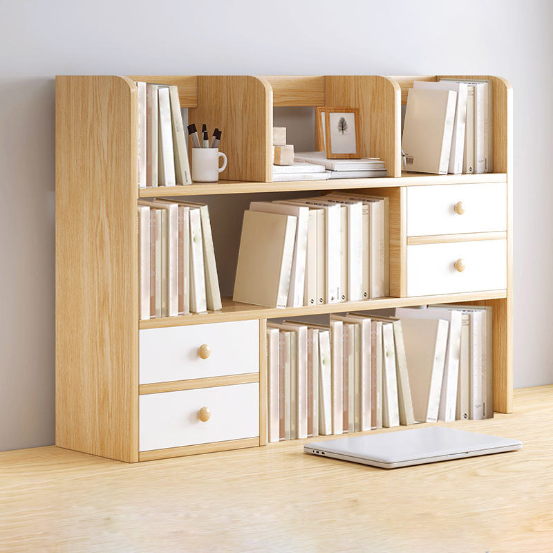 Modern Style Bookshelf Open Back Engineer Wood Bookcase for Home Office