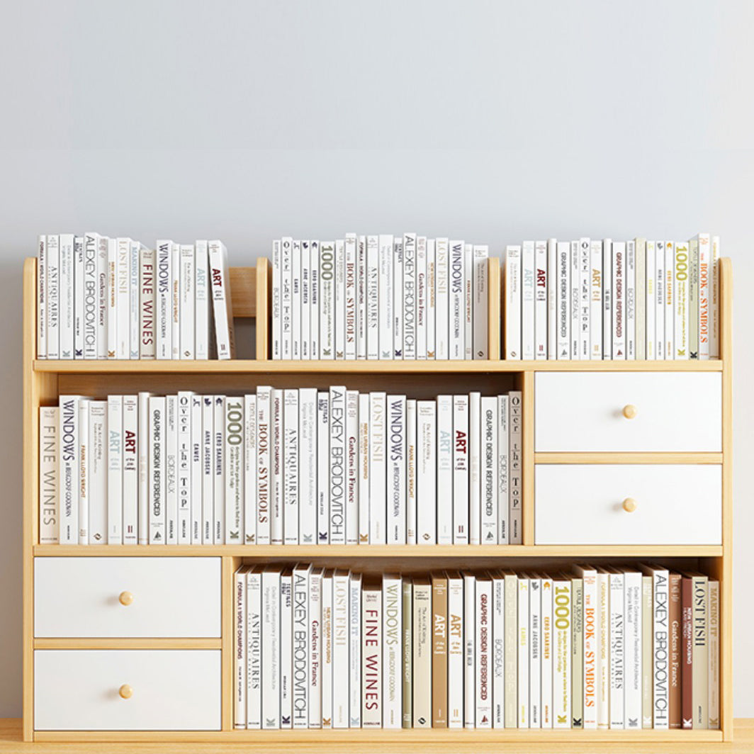 Modern Style Bookshelf Open Back Engineer Wood Bookcase for Home Office