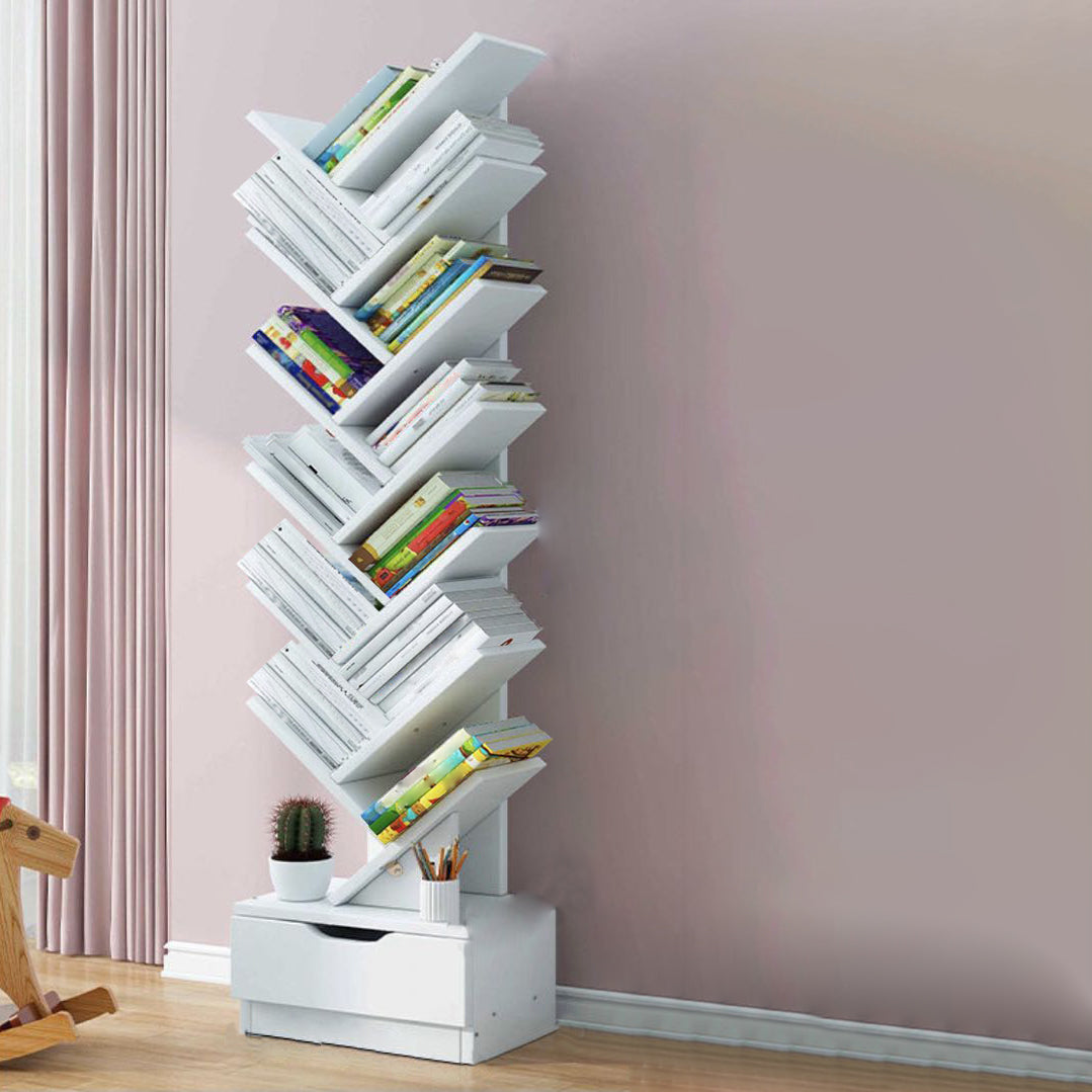 7.87"W Bookshelf Closed Back Contemporary Style Bookcase for Office Home