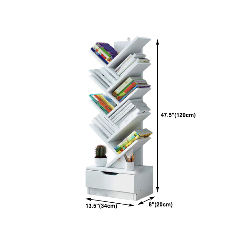 7.87"W Bookshelf Closed Back Contemporary Style Bookcase for Office Home