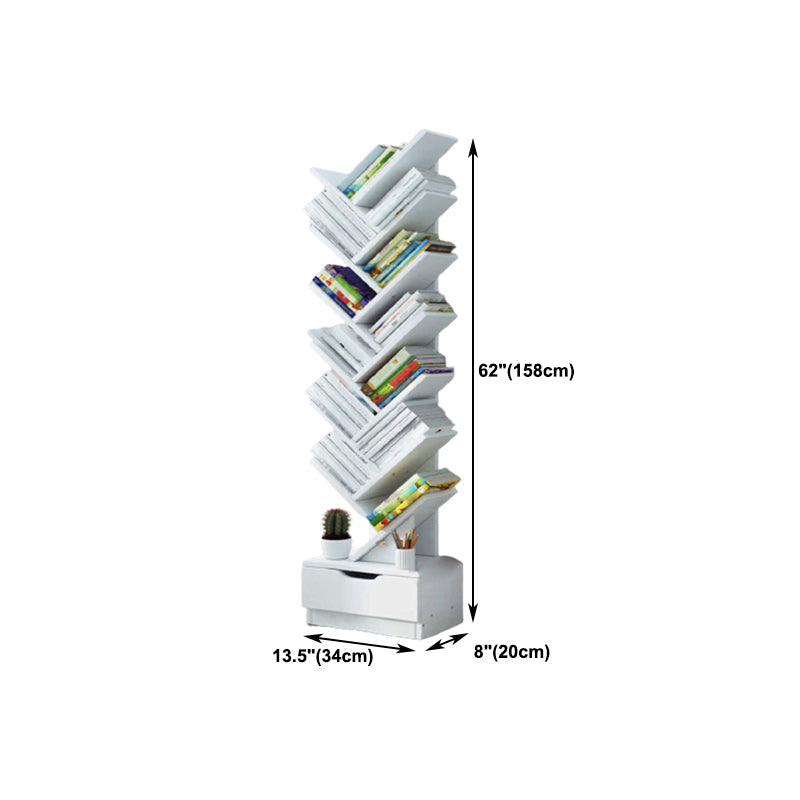 7.87"W Bookshelf Closed Back Contemporary Style Bookcase for Office Home