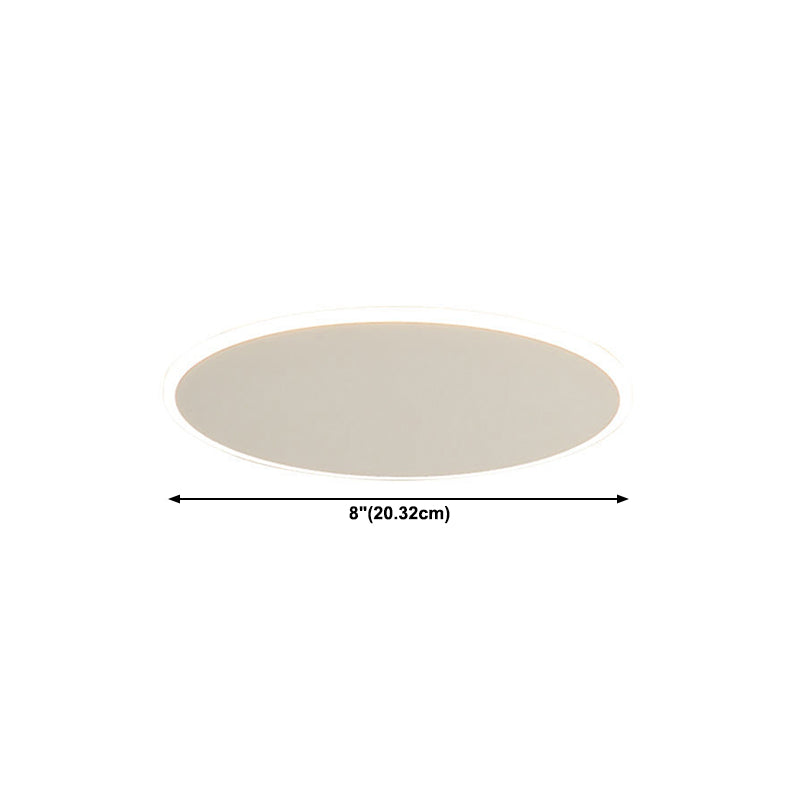 White LED Flush Mount Modern Metal Circle Ceiling Mounted Fixture for Bedroom