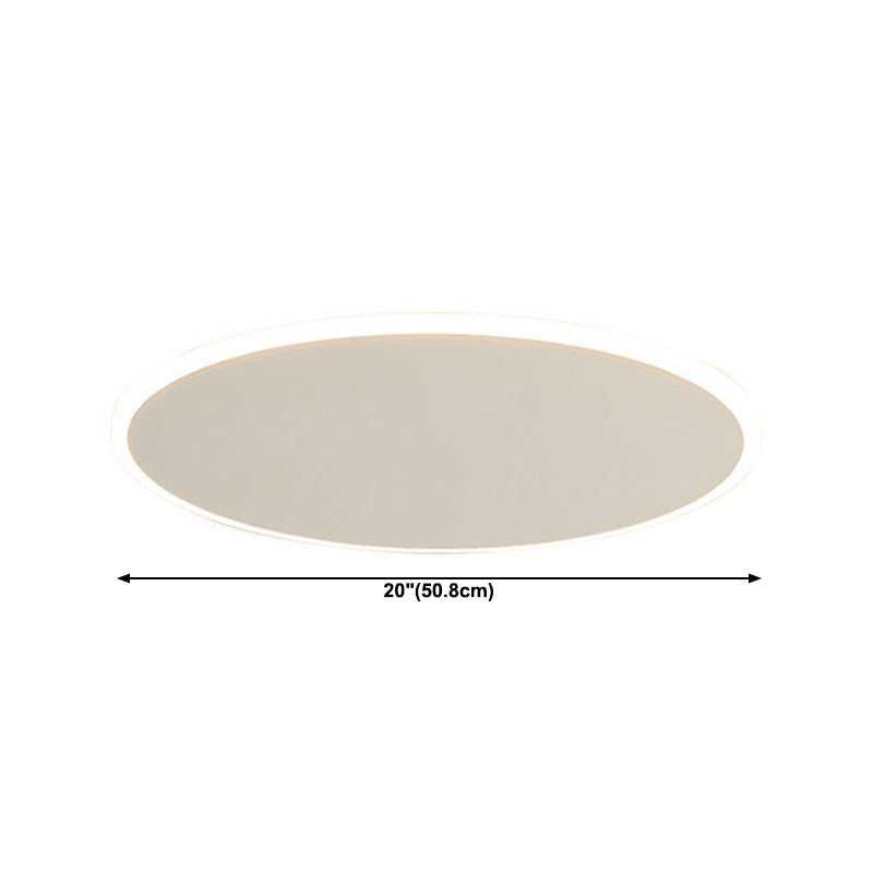 White LED Flush Mount Modern Metal Circle Ceiling Mounted Fixture for Bedroom