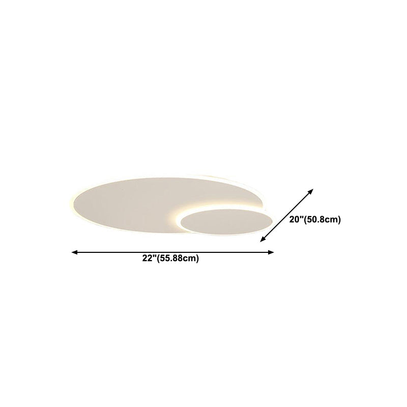 White LED Flush Mount Modern Metal Circle Ceiling Mounted Fixture for Bedroom