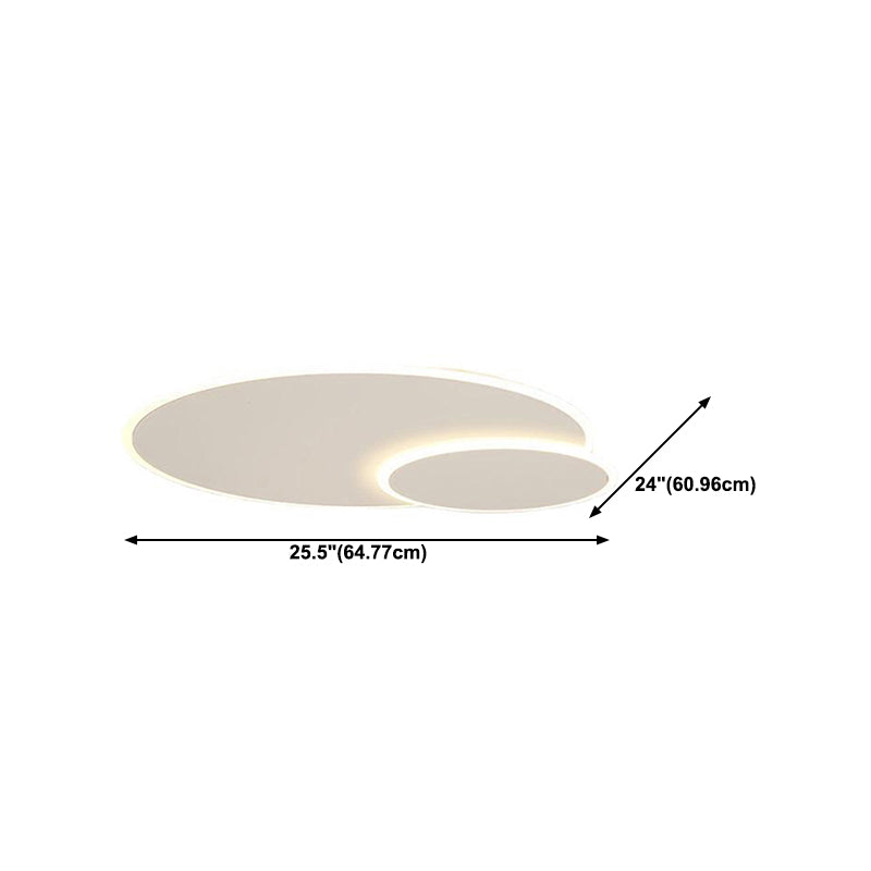 White LED Flush Mount Modern Metal Circle Ceiling Mounted Fixture for Bedroom