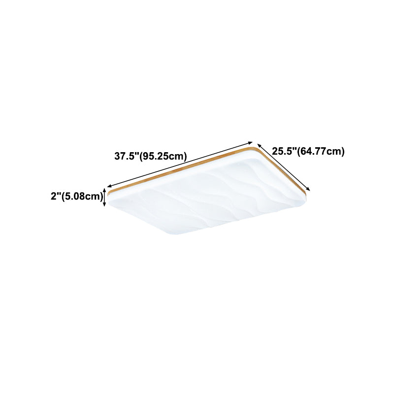 Modern Rectangle Ceiling Light Wood 1 Light LED Flush Mount Light for Bedroom