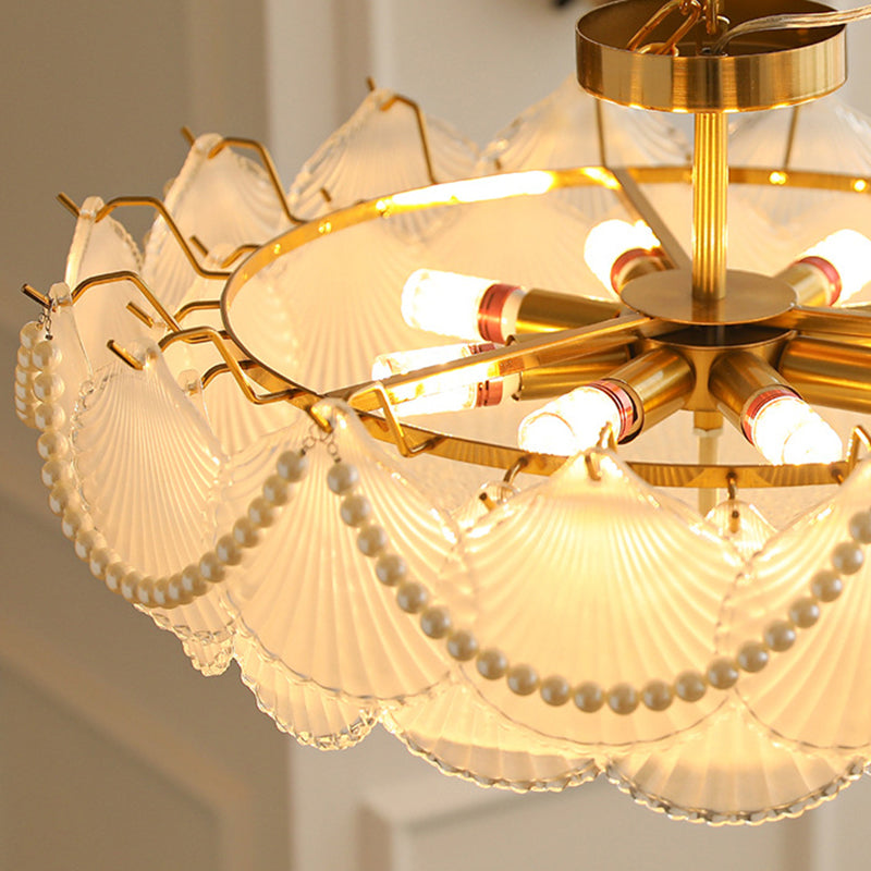 Semi Flush Mount Light Modern Glass Semi Mount Lighting for Bedroom