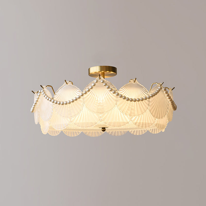 Semi Flush Mount Light Modern Glass Semi Mount Lighting for Bedroom