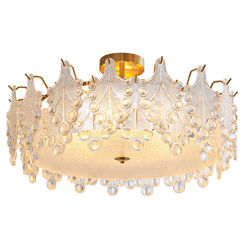 Semi Flush Mount Light Modern Glass Semi Mount Lighting for Bedroom