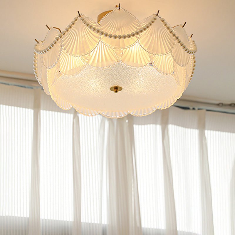 Semi Flush Mount Light Modern Glass Semi Mount Lighting for Bedroom