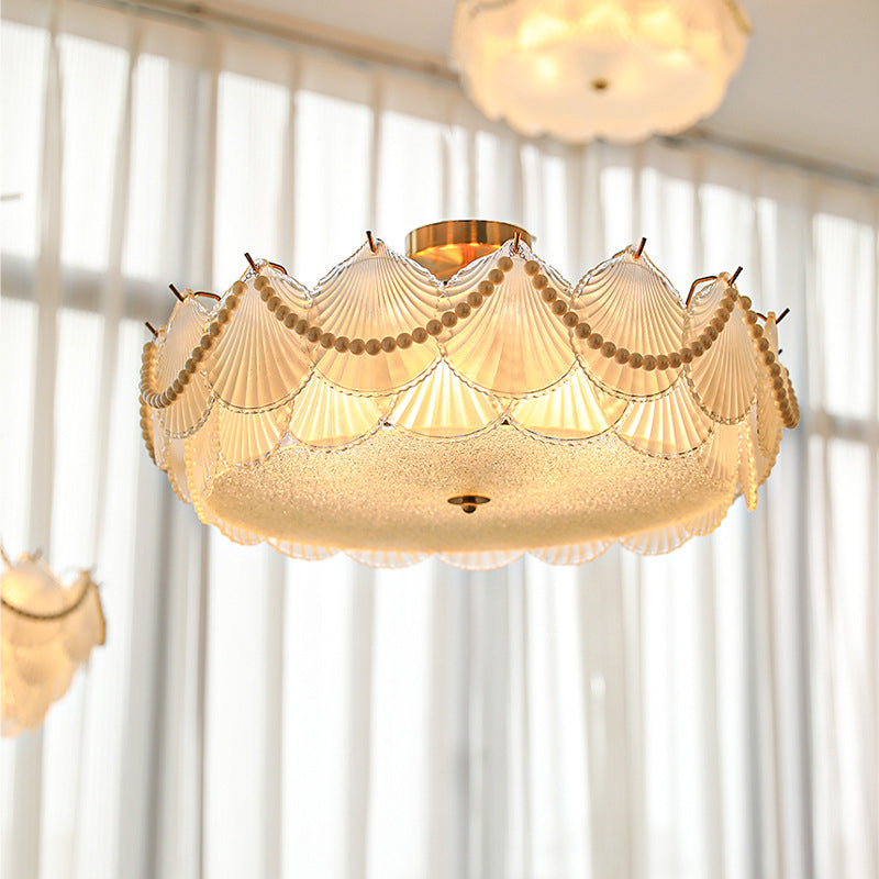 Semi Flush Mount Light Modern Glass Semi Mount Lighting for Bedroom