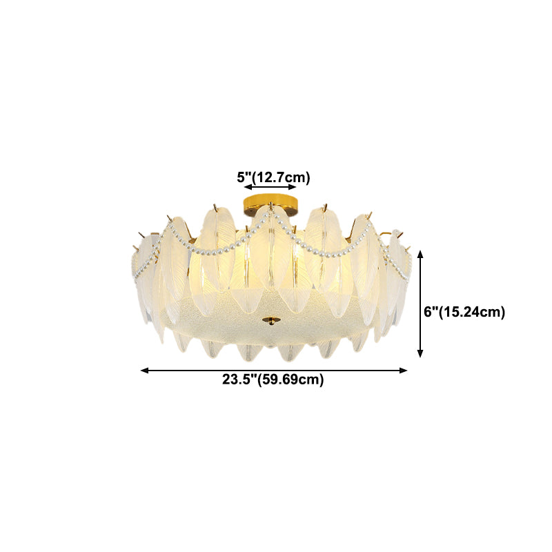 Semi Flush Mount Light Modern Glass Semi Mount Lighting for Bedroom
