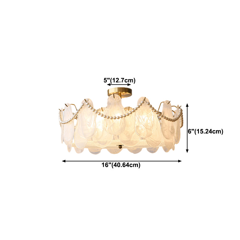 Semi Flush Mount Light Modern Glass Semi Mount Lighting for Bedroom