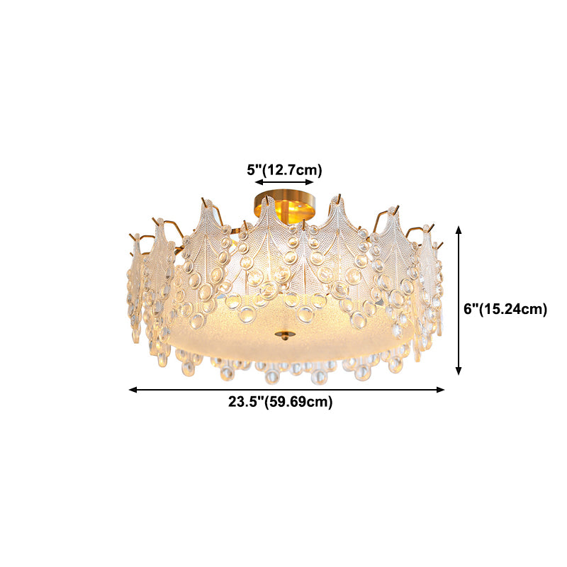 Semi Flush Mount Light Modern Glass Semi Mount Lighting for Bedroom