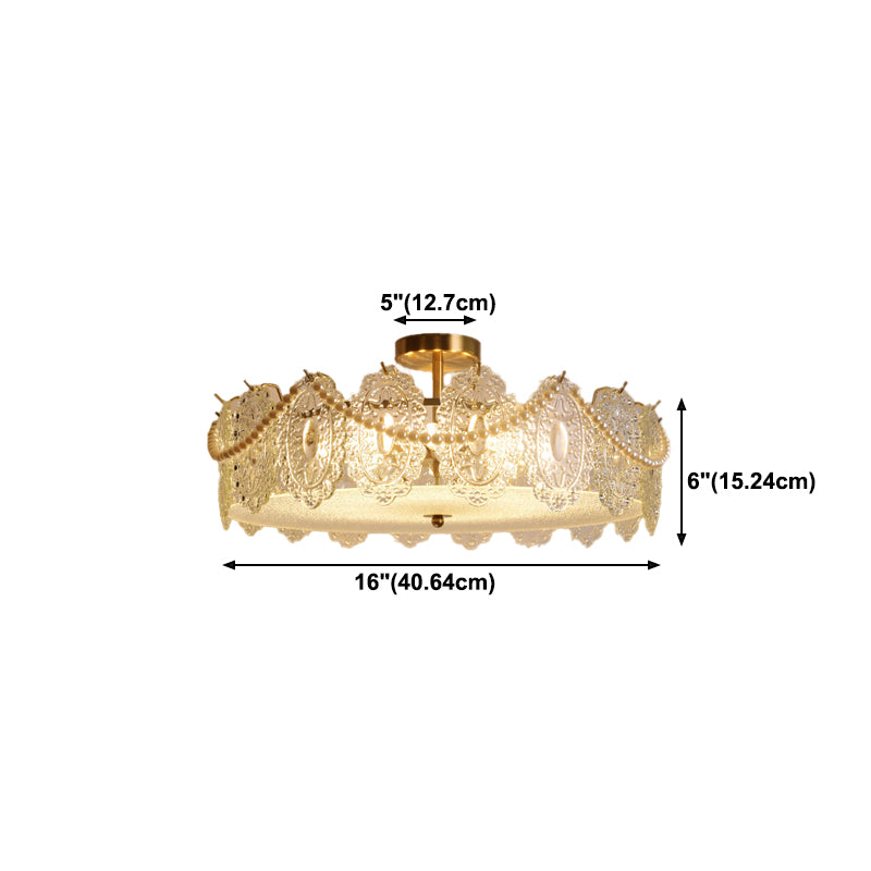 Semi Flush Mount Light Modern Glass Semi Mount Lighting for Bedroom