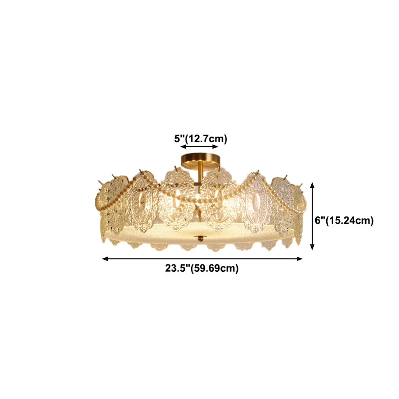 Semi Flush Mount Light Modern Glass Semi Mount Lighting for Bedroom