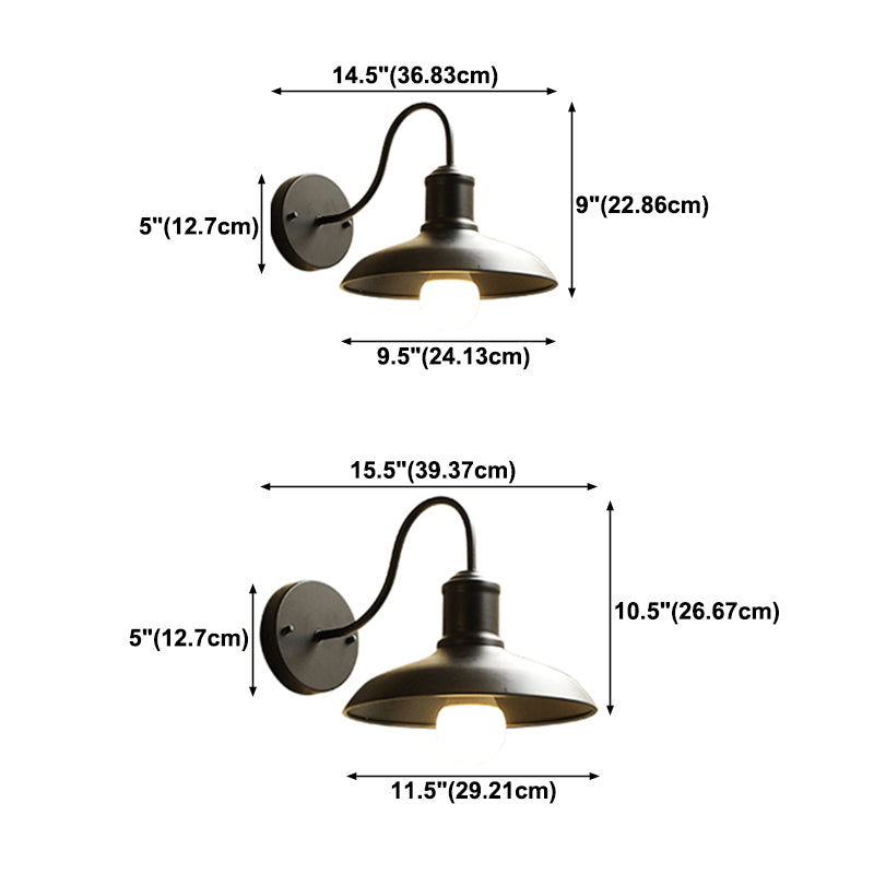 Metal Dome Shape Wall Light Industrial Waterproof Wall Sconce for Outdoors