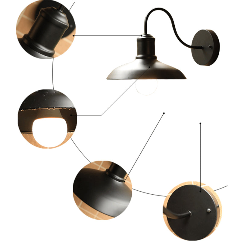 Metal Dome Shape Wall Light Industrial Waterproof Wall Sconce for Outdoors